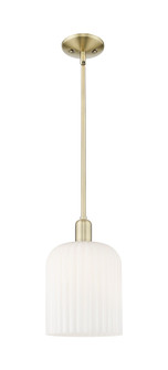 Arcadia One Light Mini Pendant in Antique Brass (405|7161SABG5598GWH)