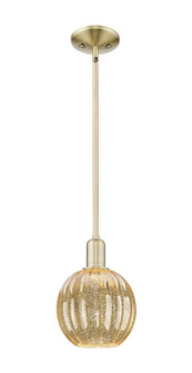 Arcadia One Light Mini Pendant in Antique Brass (405|7161SABG4587ME)