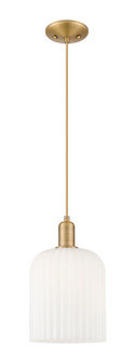 Arcadia One Light Mini Pendant in Brushed Brass (405|7161PBBG5598GWH)