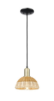 Arcadia One Light Mini Pendant in Black Antique Brass (405|7161PBABNBD275NAT)