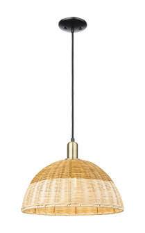Arcadia One Light Mini Pendant in Black Antique Brass (405|7161PBABNBD216NAT)