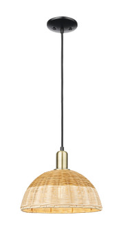 Arcadia One Light Mini Pendant in Black Antique Brass (405|7161PBABNBD212NAT)