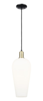 Arcadia One Light Mini Pendant in Black Antique Brass (405|7161PBABG4568WH)