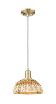 Arcadia One Light Mini Pendant in Antique Brass (405|7161PABNBD29NAT)
