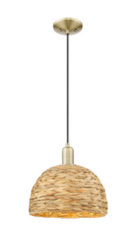 Arcadia One Light Mini Pendant in Antique Brass (405|7161PABNBD12NAT)