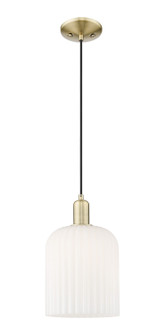 Arcadia One Light Mini Pendant in Antique Brass (405|7161PABG5598GWH)