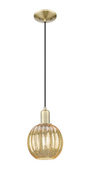 Arcadia One Light Mini Pendant in Antique Brass (405|7161PABG4587ME)