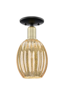 Arcadia One Light Semi-Flush Mount in Black Antique Brass (405|7161CBABG4596ME)