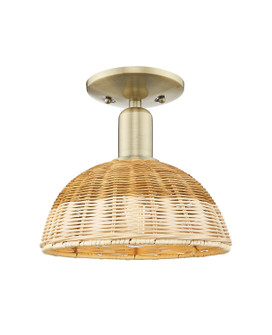 Arcadia One Light Semi-Flush Mount in Antique Brass (405|7161CABNBD29NAT)