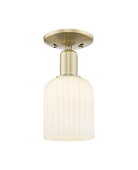Arcadia One Light Semi-Flush Mount in Antique Brass (405|7161CABG5595GWH)