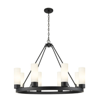 Downtown Urban Eight Light Chandelier in Matte Black (405|6178CRBKG6178SWH)