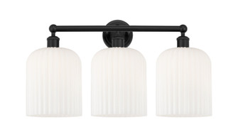 Edison Three Light Bath Vanity in Matte Black (405|6163WBKG5598GWH)