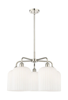 Ballston Five Light Chandelier in Polished Nickel (405|5165CRPNG5598GWH)