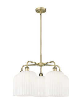 Ballston Five Light Chandelier in Antique Brass (405|5165CRABG5598GWH)