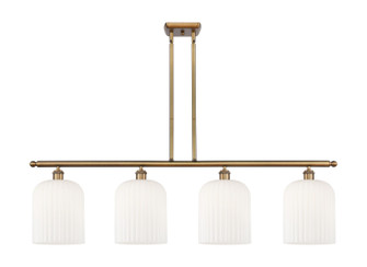 Ballston Four Light Island Pendant in Brushed Brass (405|5164IBBG5598GWH)