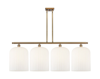 Ballston Four Light Island Pendant in Brushed Brass (405|5164IBBG55912GWH)