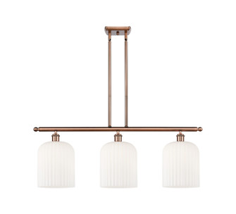 Ballston Three Light Island Pendant in Antique Copper (405|5163IACG5598GWH)
