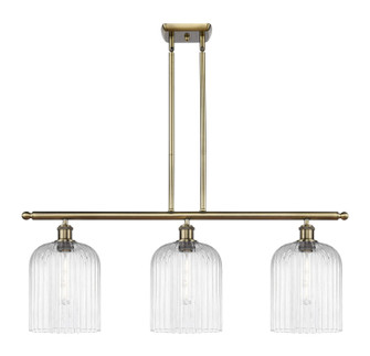 Ballston Three Light Island Pendant in Antique Brass (405|5163IABG5598CL)
