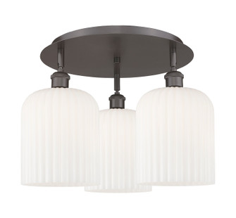 Ballston Three Light Semi-Flush Mount in Oil Rubbed Bronze (405|5163COBG5598GWH)
