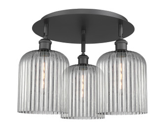 Ballston Three Light Semi-Flush Mount in Matte Black (405|5163CBKG5598SM)