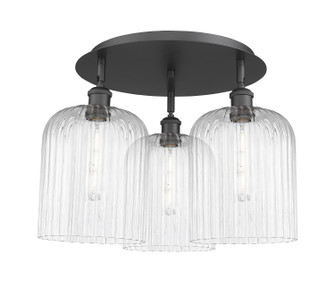 Ballston Three Light Semi-Flush Mount in Matte Black (405|5163CBKG5598CL)
