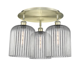 Ballston Three Light Semi-Flush Mount in Antique Brass (405|5163CABG5598SM)