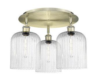 Ballston Three Light Semi-Flush Mount in Antique Brass (405|5163CABG5598SDY)