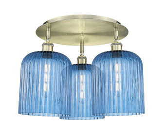 Ballston Three Light Semi-Flush Mount in Antique Brass (405|5163CABG5598BL)