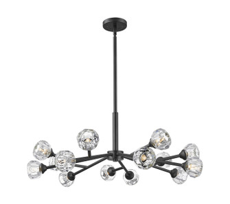 Ballston Urban 14 Light Chandelier in Matte Black (405|46514CRBKG465CL)
