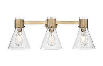 Downtown Urban Three Light Bath Vanity in Brushed Brass (405|4643WBBG464C7CL)