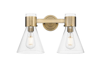 Downtown Urban Two Light Bath Vanity in Brushed Brass (405|4642WBBG464C7CL)