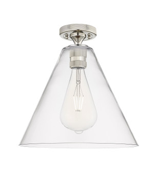 Downtown Urban One Light Flush Mount in Polished Nickel (405|4341FPNGBC122)