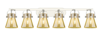 Downtown Urban Six Light Bath Vanity in Polished Nickel (405|4236WPNG4116ME)