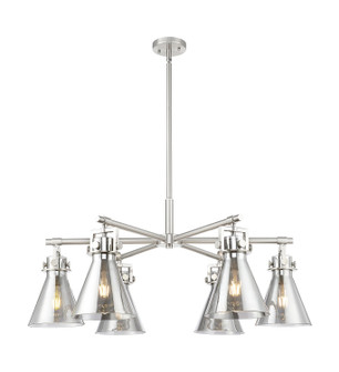 Downtown Urban Six Light Chandelier in Satin Nickel (405|4116CRSNG4117SM)