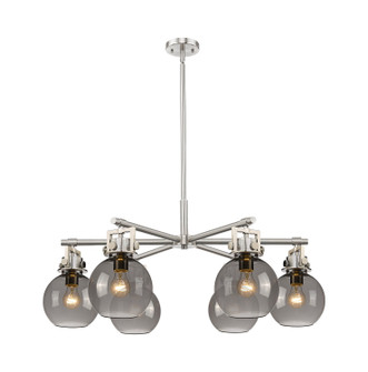 Downtown Urban Six Light Chandelier in Satin Nickel (405|4116CRSNG4107SM)