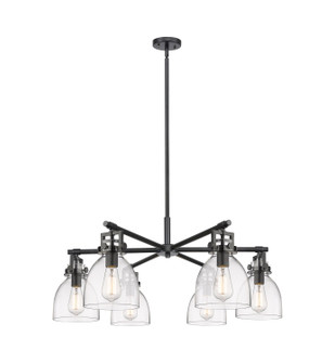 Downtown Urban Six Light Chandelier in Matte Black (405|4116CRBKG4127CL)