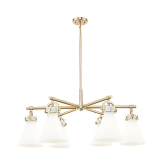 Downtown Urban Six Light Chandelier in Champagne Bronze (405|4106CRCBG4117WH)
