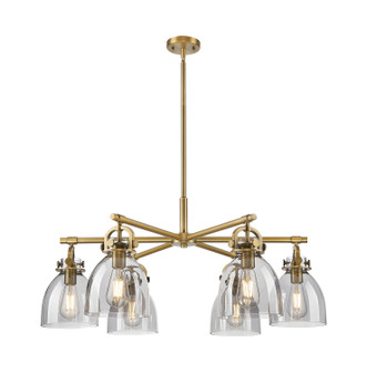Downtown Urban Six Light Chandelier in Brushed Brass (405|4106CRBBG4127SM)