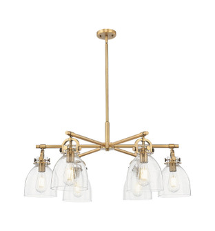 Downtown Urban Six Light Chandelier in Brushed Brass (405|4106CRBBG4127SDY)