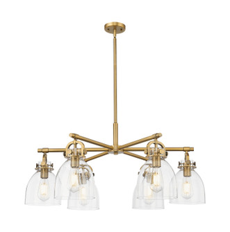 Downtown Urban Six Light Chandelier in Brushed Brass (405|4106CRBBG4127CL)