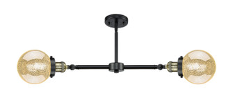 Franklin Restoration Two Light Island Pendant in Black Antique Brass (405|209BABG2086)