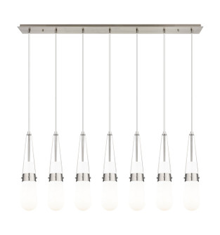 Downtown Urban Seven Light Linear Pendant in Brushed Satin Nickel (405|1274521PSNG4524GWH)