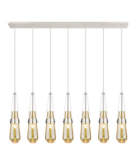 Downtown Urban Seven Light Linear Pendant in Polished Nickel (405|1274521PPNG4524ME)