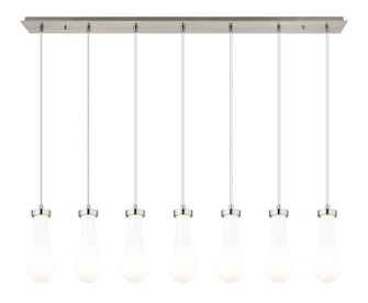 Downtown Urban Seven Light Linear Pendant in Brushed Satin Nickel (405|1274511PSNG4514GWH)
