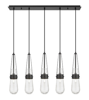 Downtown Urban Five Light Linear Pendant in Matte Black (405|1254521PBKG4524SDY)