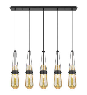 Downtown Urban Five Light Linear Pendant in Matte Black (405|1254521PBKG4524ME)