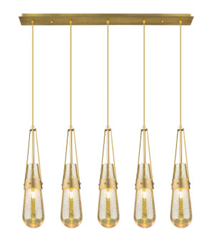 Downtown Urban Five Light Linear Pendant in Brushed Brass (405|1254521PBBG4524ME)