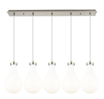 Downtown Urban Five Light Linear Pendant in Brushed Satin Nickel (405|1254511PSNG4517GWH)