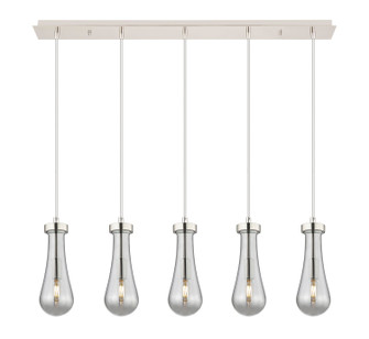 Downtown Urban Five Light Linear Pendant in Polished Nickel (405|1254511PPNG4514SM)