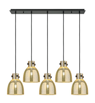 Downtown Urban Five Light Linear Pendant in Matte Black (405|1254101PSBKG4128ME)